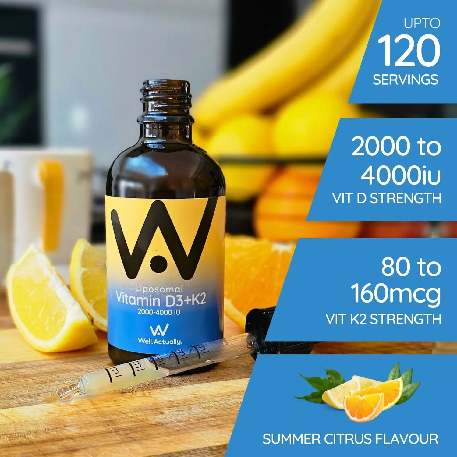 Well. Actually. Liposomal vitamin D3+K2 sitrus 60ml