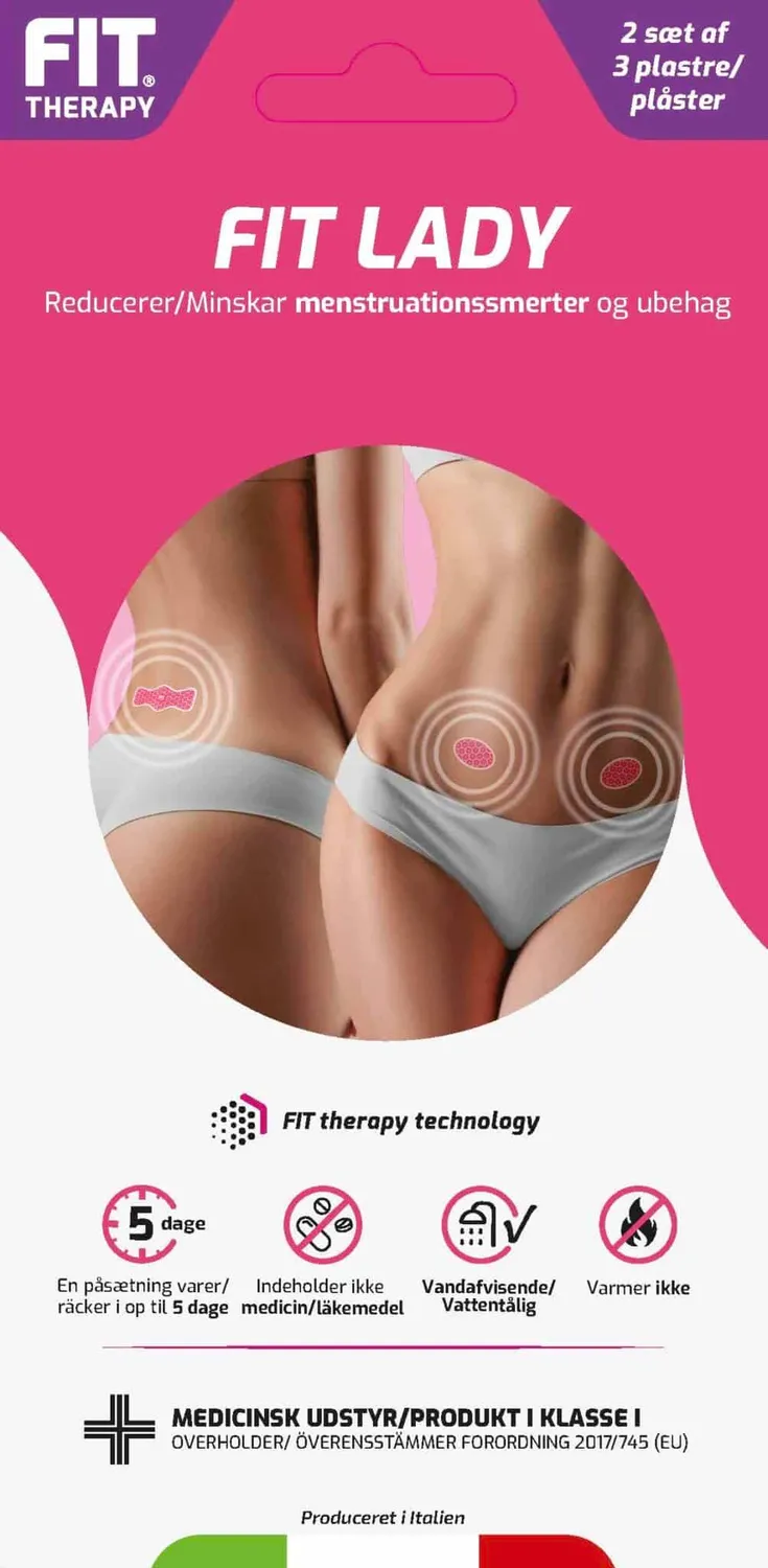 FIT Lady menstruasjonsplaster 3 stk uten legemidler 5 døgn