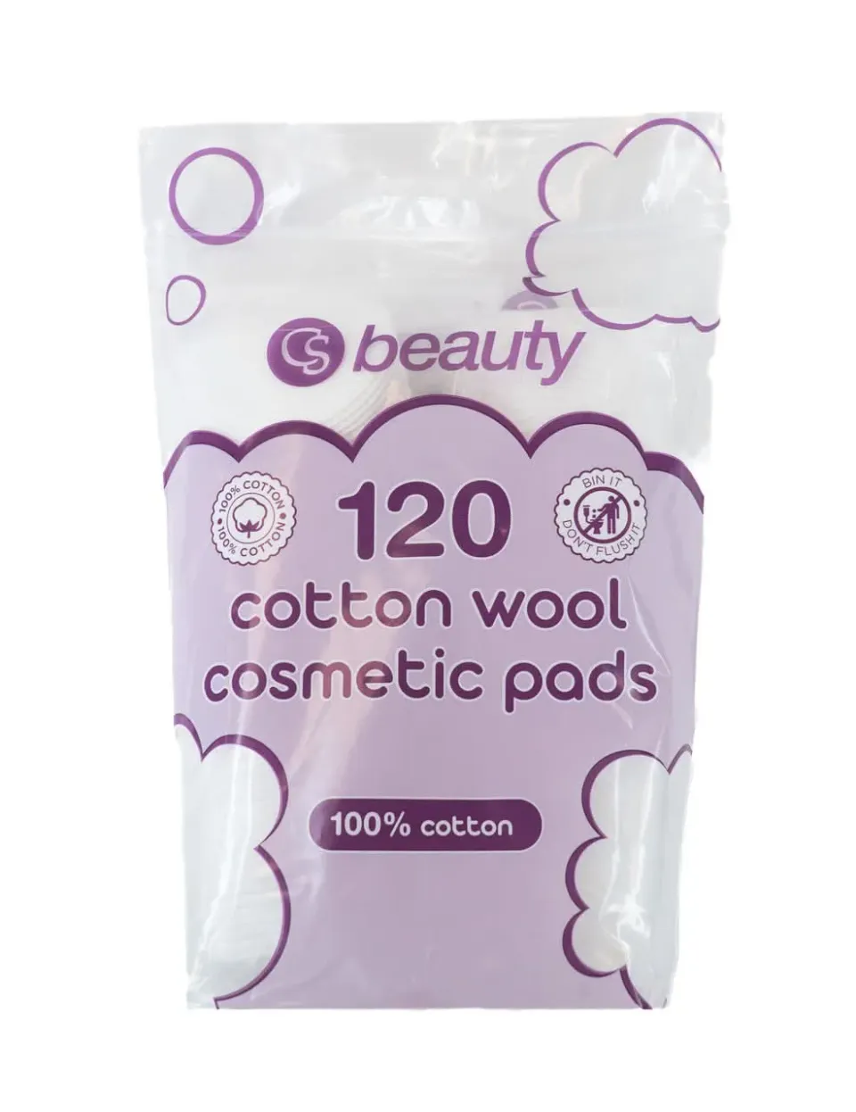 CS Beauty bomullspads runde 120 stk sensitiv hud