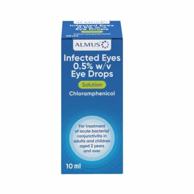 Almus Infected Eye Drops 0,5 % øyedråper 10 ml kloramfenikol