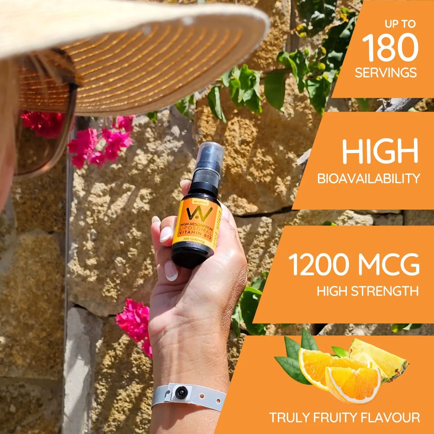 Well. Actually. Liposomal Vitamin B12 300-1200mcg spray 25ml frukt