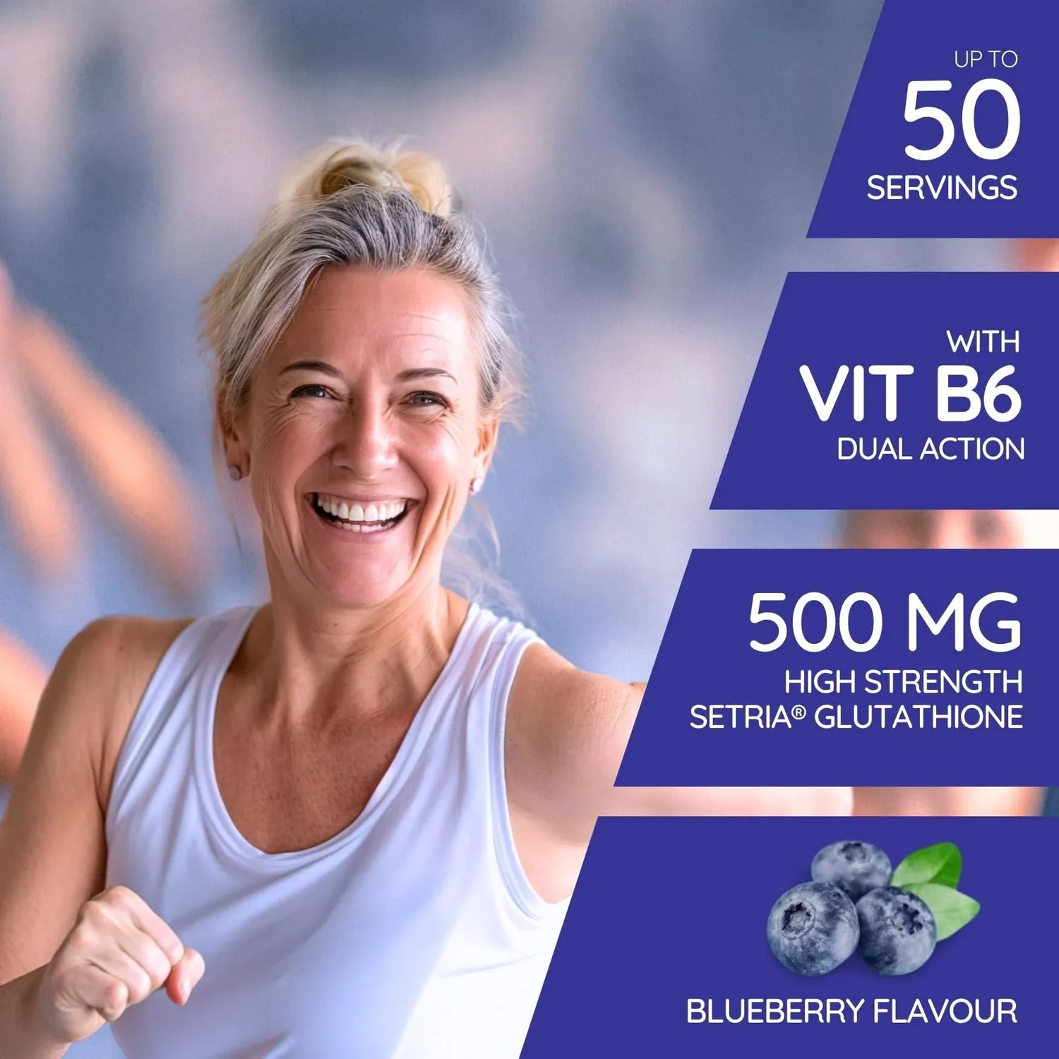 Well Actually Liposomal Glutathione 500mg kosttilskudd 250ml blåbær