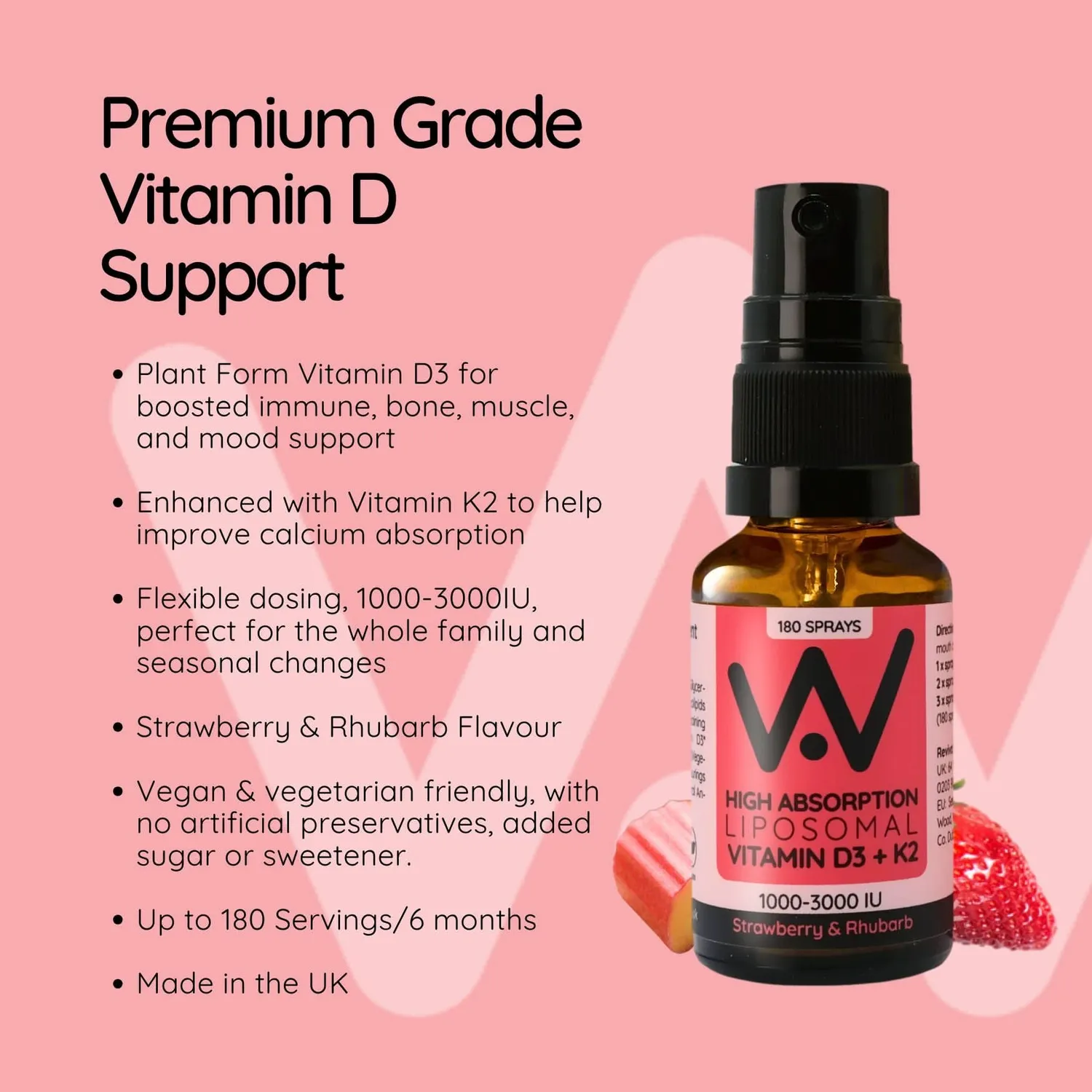 Well. Actually. Liposomal D3+K2 vitaminspray jordbær 25 ml