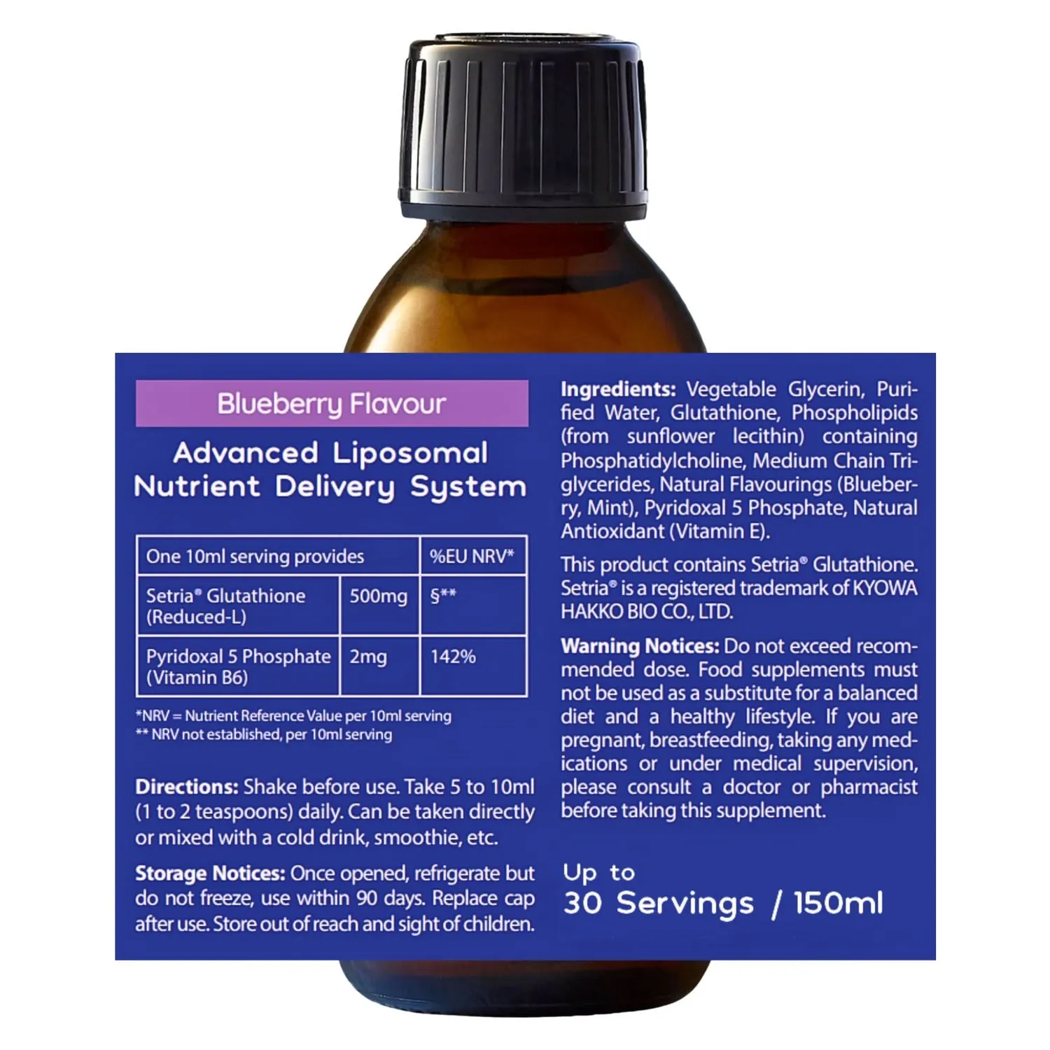 Well Actually Liposomal Glutathione kosttilskudd blåbær 150 ml