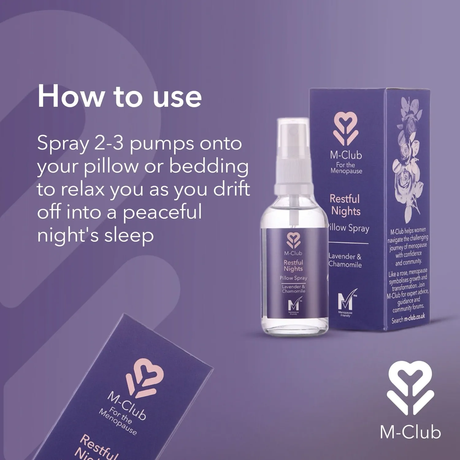 M-Club Restful Nights putspray 50 ml beroligende natteduft