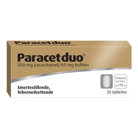 Paracetduo 500 mg/65 mg tabletter koffein smertelindrende