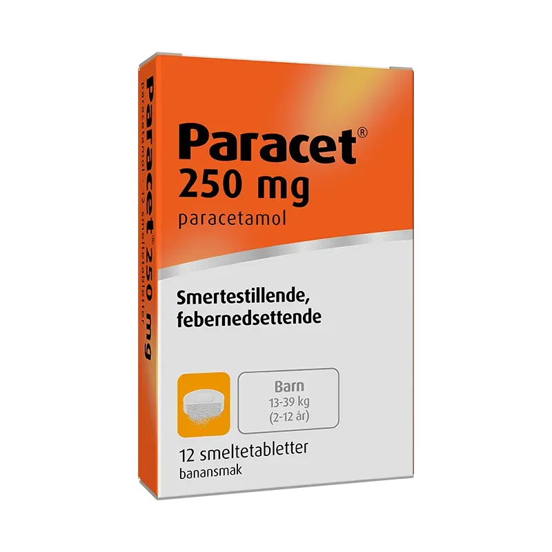 Paracetduo 250 mg smeltetablett barn 2-12 år smertelindrende