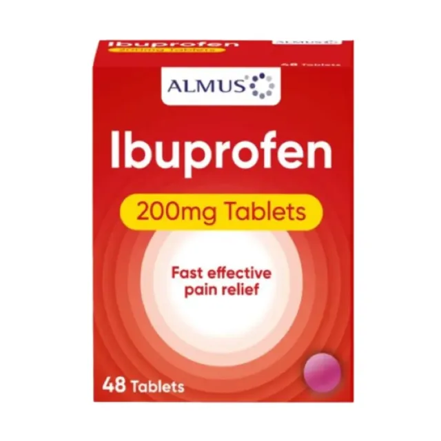 Almus Ibuprofen 200 mg tabletter 48 stk smertelindring