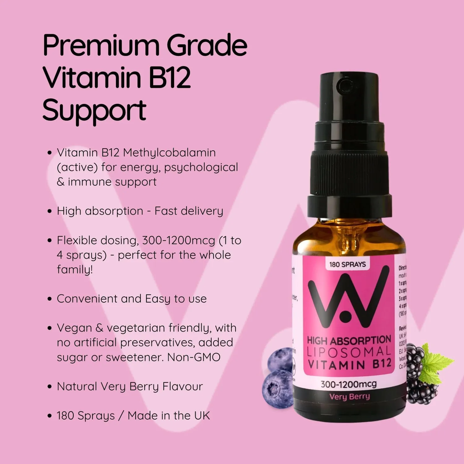 Well Actually Liposomal Vitamin B12 spray 25ml very berry