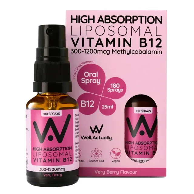 Well Actually Liposomal Vitamin B12 spray 25ml very berry