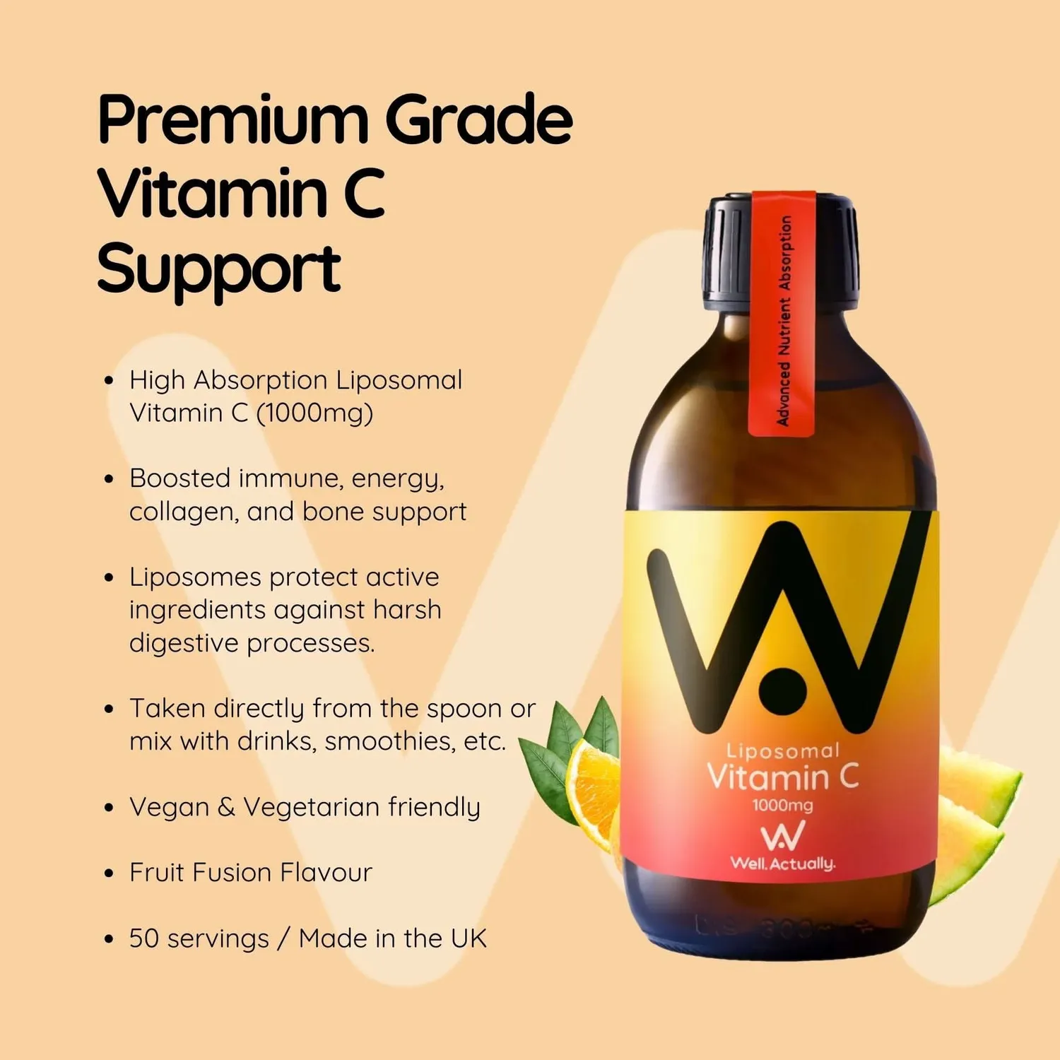 Well. Actually. Liposomal Vitamin C 1000 mg 250 ml frukt