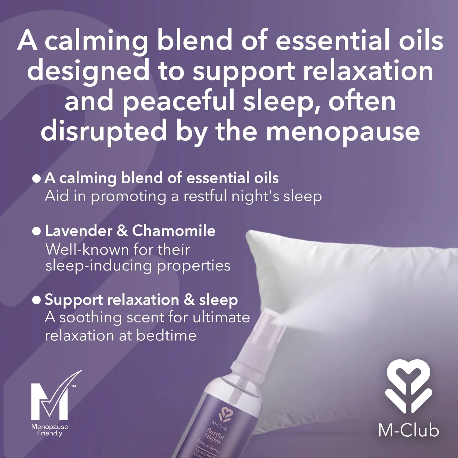 M-Club Restful Nights putspray 50 ml beroligende natteduft