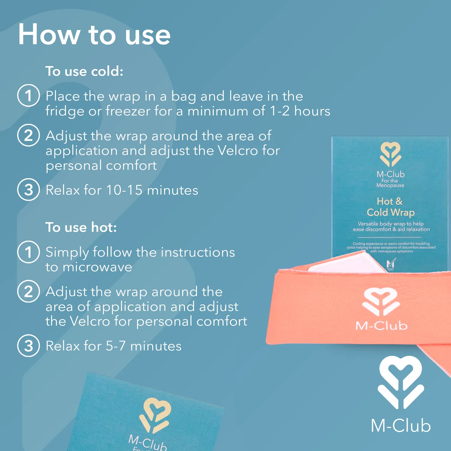 M-Club Hot Cold Wrap varme- og kuldeomslag gjenbrukbar