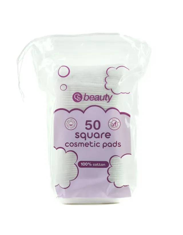 CS Beauty Square bomullspads 50 stk myk bomull