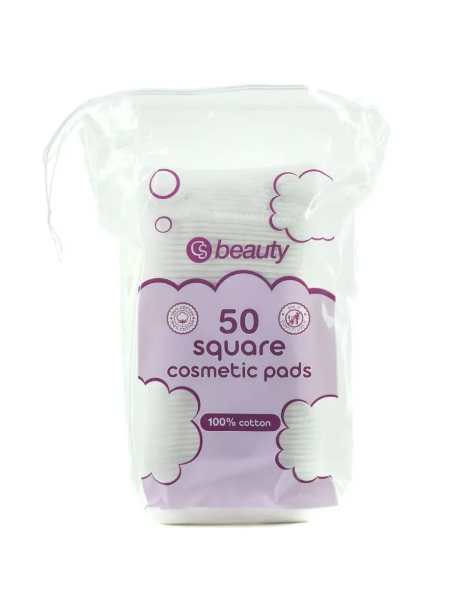 CS Beauty Square bomullspads 50 stk myk bomull