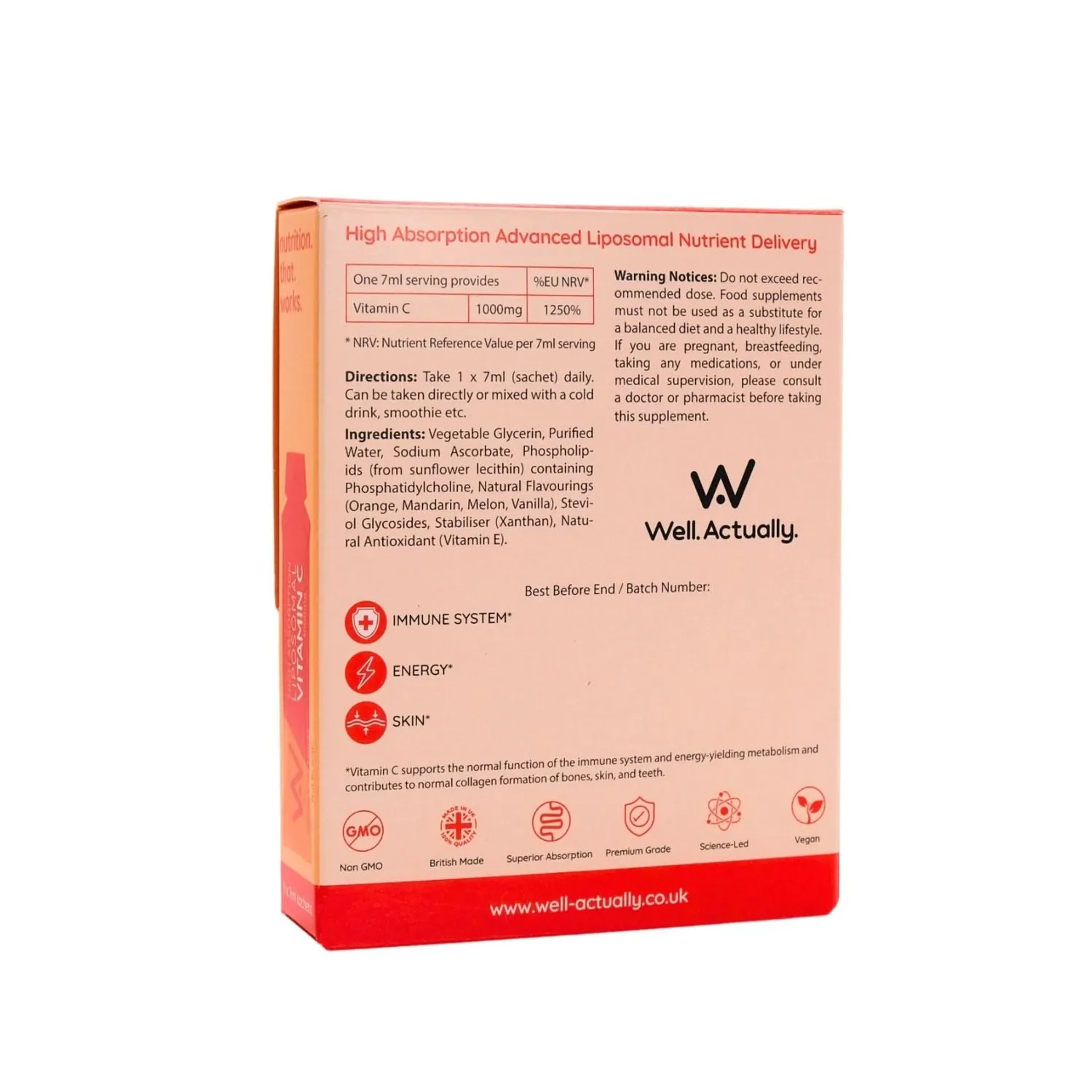 Well. Actually. Liposomal Vitamin C 1000mg pulver 5 poser appelsin