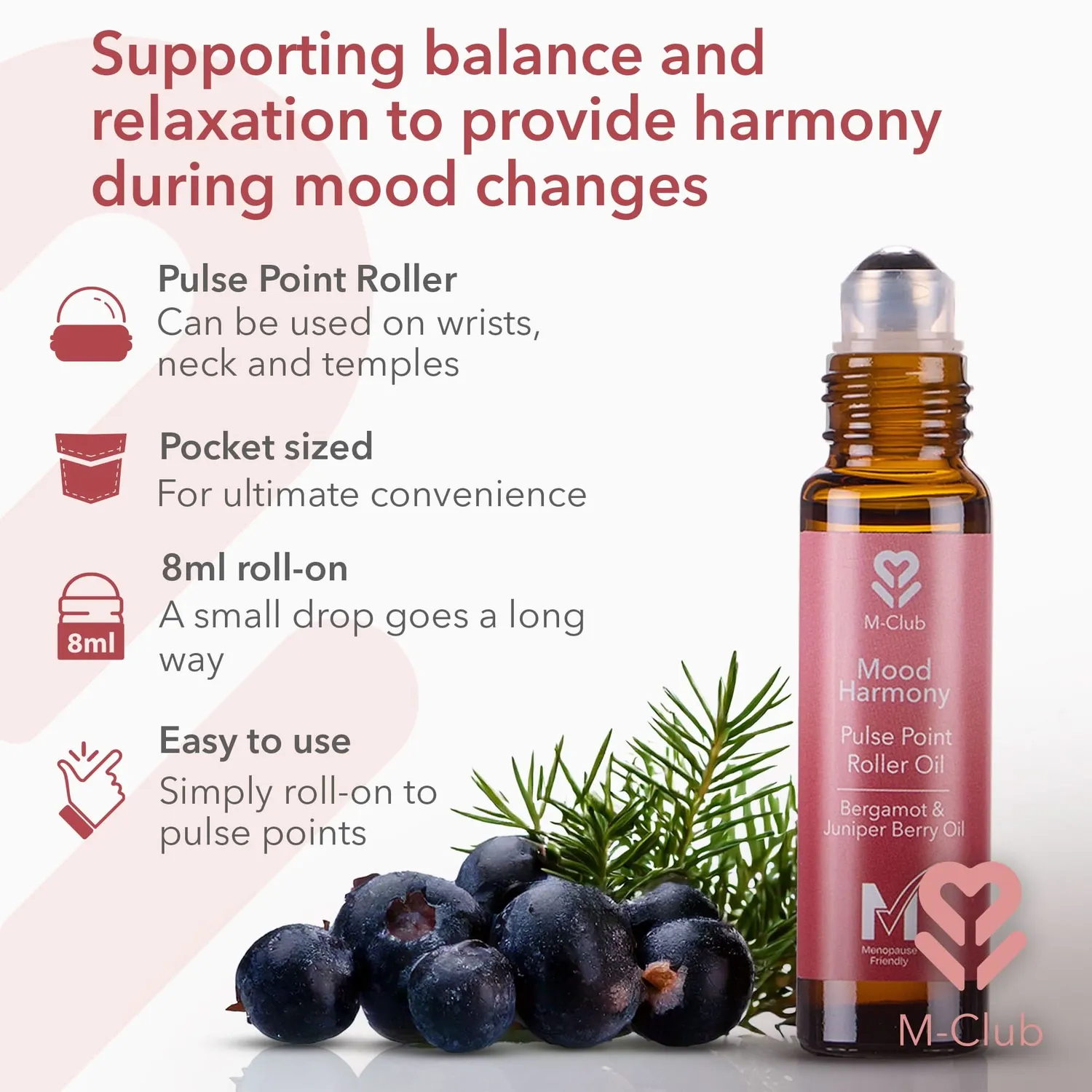 M-Club Mood Harmony Pulse Point Roller Oil roll-on olje 8 ml