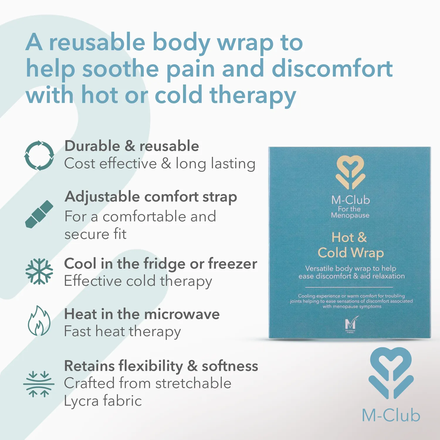 M-Club Hot Cold Wrap varme- og kuldeomslag gjenbrukbar
