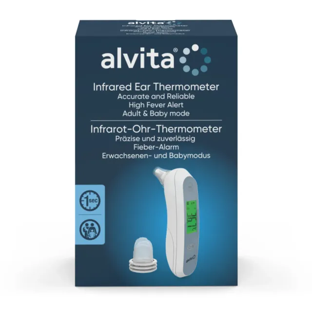 Alvita Infrared øretermometer 1 sekund febermåler