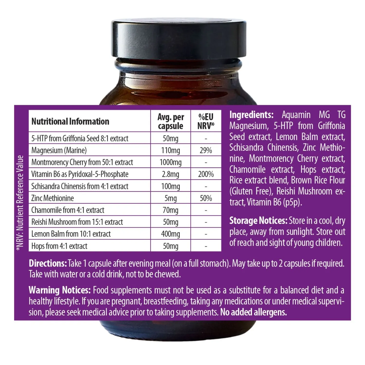 Well Actually Neuro Night 5-HTP+ søvnkapsler 60 stk 10 ingredienser