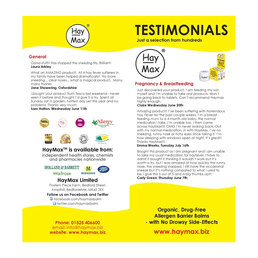 HayMax Testimonials 2014 brosjyre
