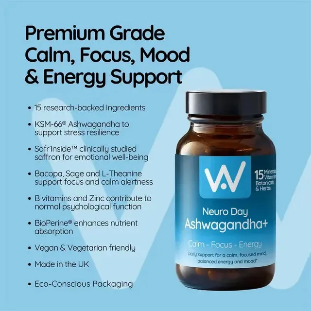 Well. Actually. Neuro Day Ashwagandha+ kosttilskudd 14 ingredienser