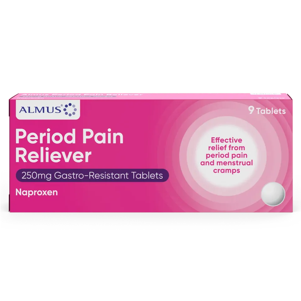Almus Period Pain Reliever 250mg tabletter 9 stk naproxen