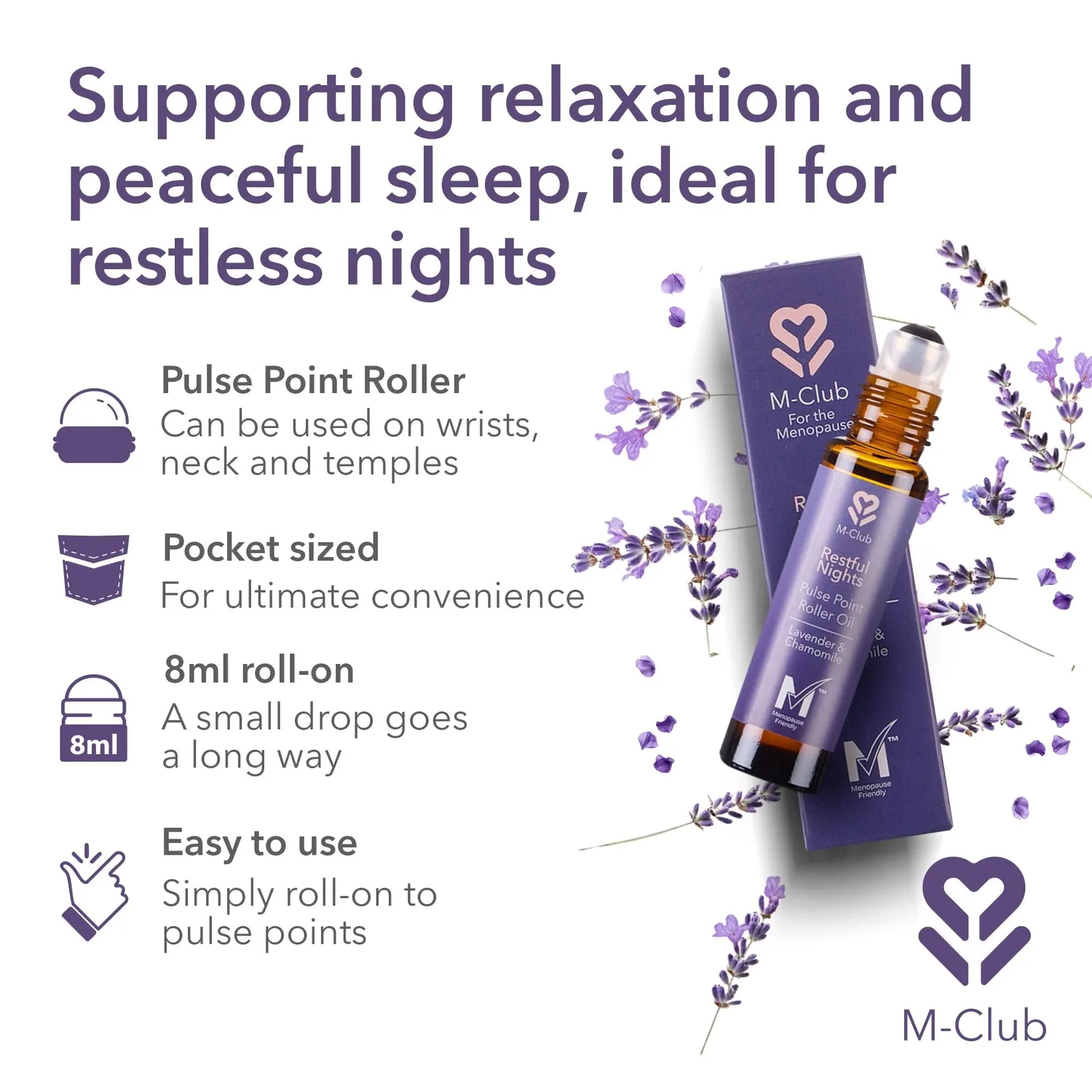 M-Club Restful Nights roll-on olje 8 ml søvn
