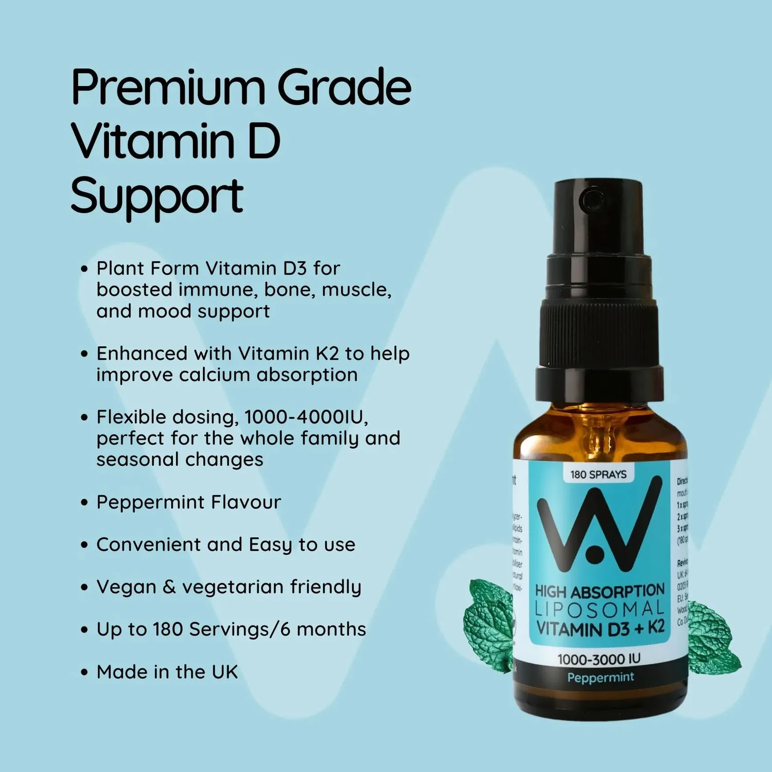 Well. Actually. Liposomal Vitamin D3+K2 spray 1000-3000IU 25 ml