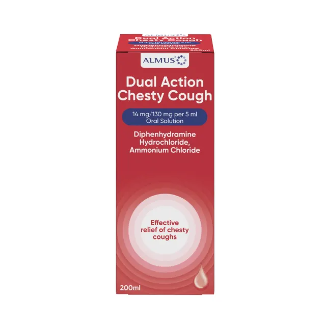 Almus Dual Action slimhostesaft 200ml 14mg/5ml