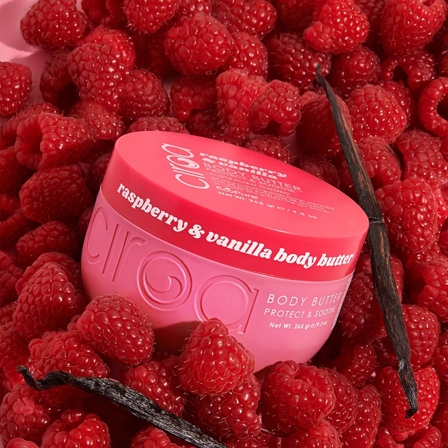 Ciroa Raspberry & Vanilla body butter 265 g bringebær